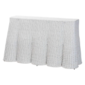 bali & pari Palm Bohemian White Scallop Rattan Console Table